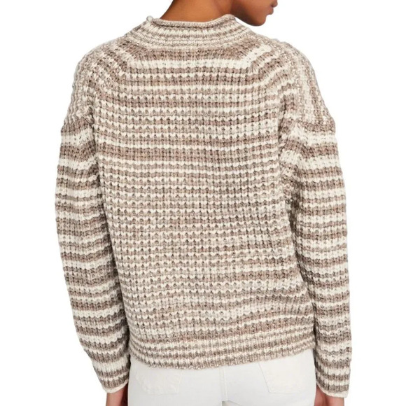 Rails Echo Chunky Roll Neck Pullover Sweater in Brown Striped Womens Size XS - Picture 3 of 10